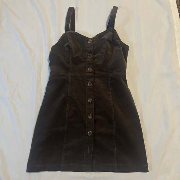 Altar'd State Dresses & Skirts - Altar'd State Y2k Grunge Cottagecore Corduroy Button-Up Bib Overall Mini Dress-L